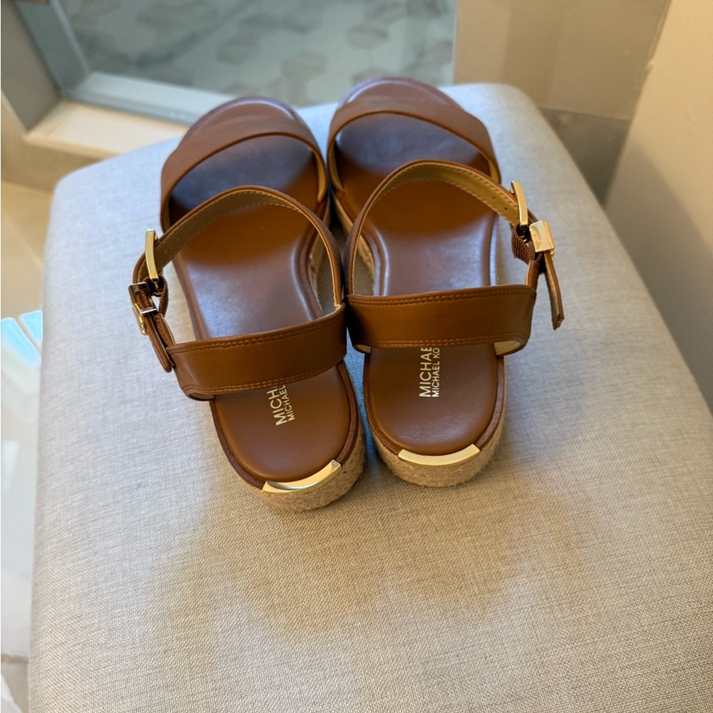Michael Kors Brown Espadrille Wedges - Picture 2 of 4